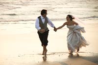 Wedding couple on beach